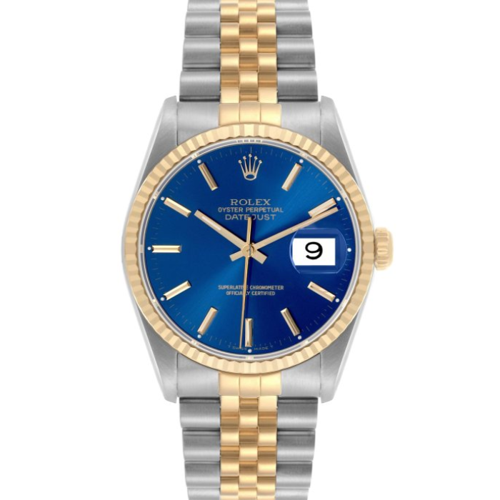 Rolex Datejust Gold & Steel Blue Dial 36mm 16233